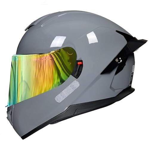 Integralhelm Für Motorradfahrer Mit Doppelvisier, Sturzhelme Für Herren Und Damen Zum Rennradfahren, Roller, Moped, ECE 2206-Geprüft C,XXL/{63~64cm} von JianJud