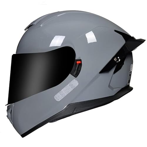 Integralhelm Für Motorradfahrer Mit Doppelvisier, Sturzhelme Für Herren Und Damen Zum Rennradfahren, Roller, Moped, ECE 2206-Geprüft D,L/{59~60cm} von JianJud