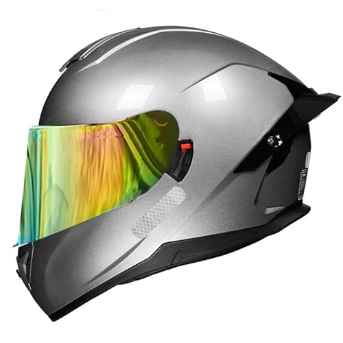 Integralhelm Für Motorradfahrer Mit Doppelvisier, Sturzhelme Für Herren Und Damen Zum Rennradfahren, Roller, Moped, ECE 2206-Geprüft E,L/{59~60cm} von JianJud