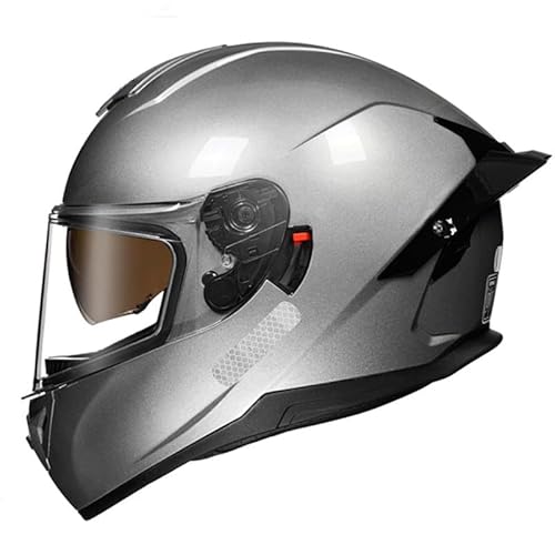 Integralhelm Für Motorradfahrer – Motorrad-Crashhelme Für Straßenrennen Und Touren – Schutzhelm Für Erwachsene, Herren Und Damen, ECE 22.05-Geprüft Q,L/{59~60cm} von JianJud