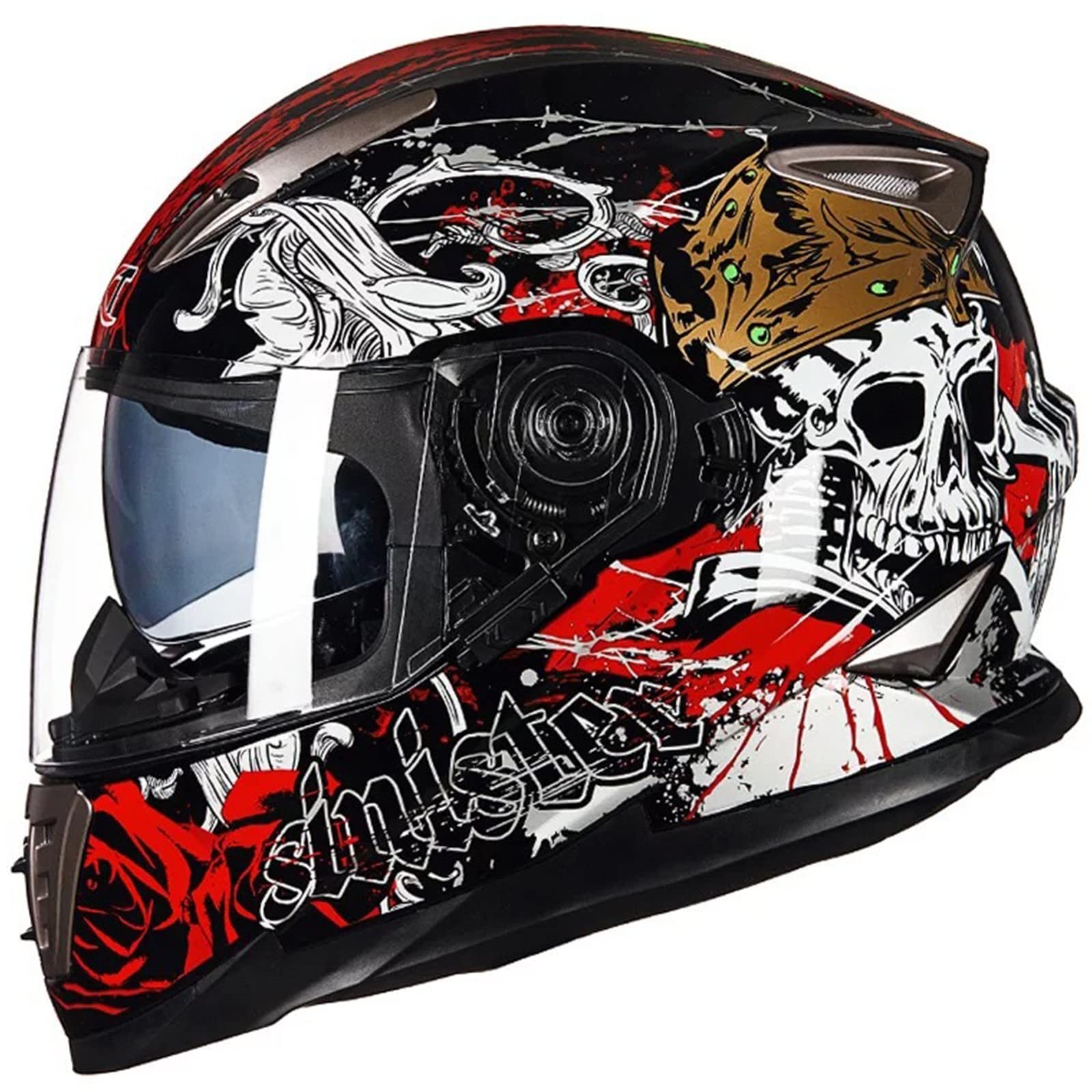 Integralhelm Mit Klappmechanismus Für Motorrad, Modularer Helm, Integriertes Motorrad-Doppelvisier Für Erwachsene, Männer Und Frauen, Moped-Straßenrennen, DOT-Geprüft B,L/{56~57cm} von JianJud