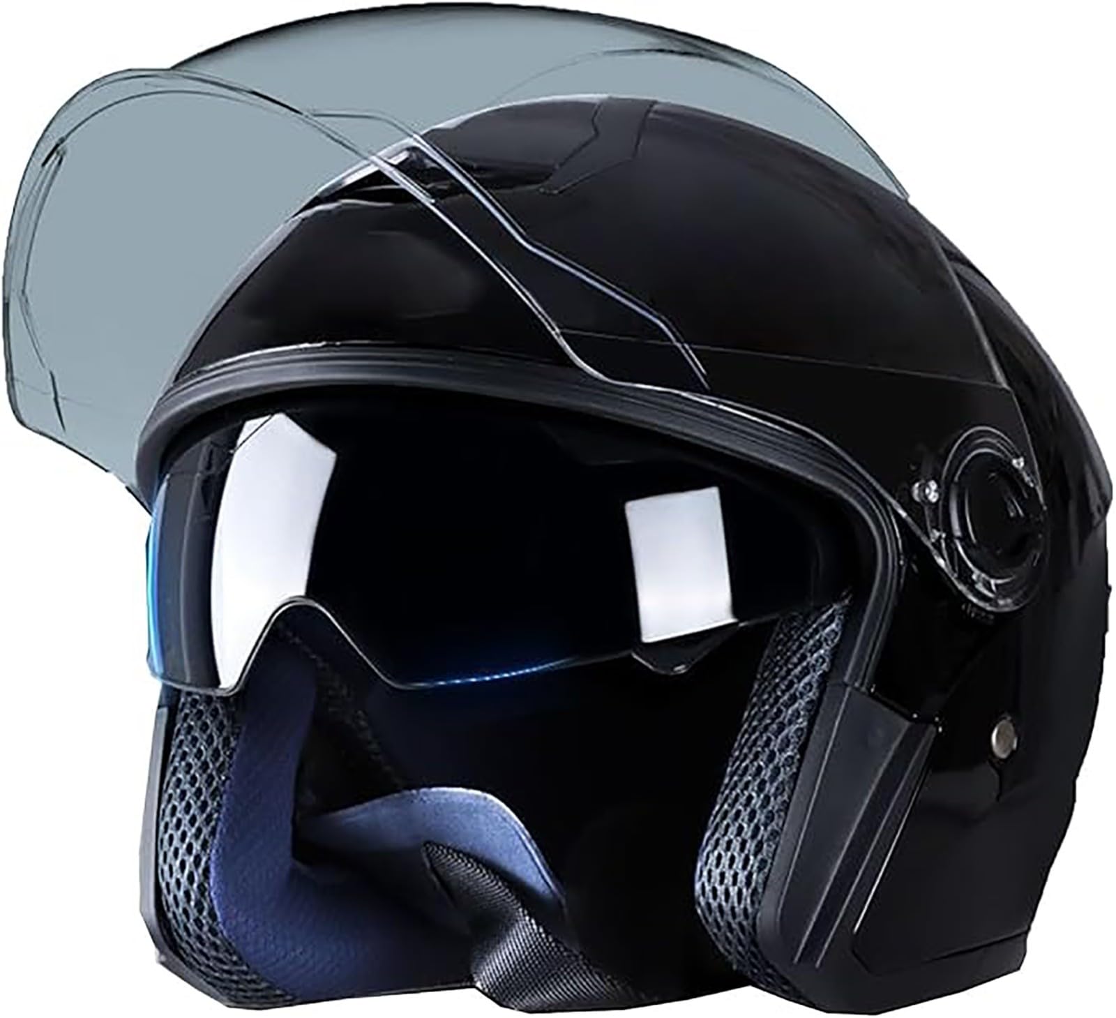 Jet-Helm · Motorrad-Helm Roller-Helm Scooter-Helm Bobber Mofa-Helm Chopper Retro Cruiser Vintage Pilot Biker ECE 22.06-Geprüft F,L/{59~60cm} von JianJud