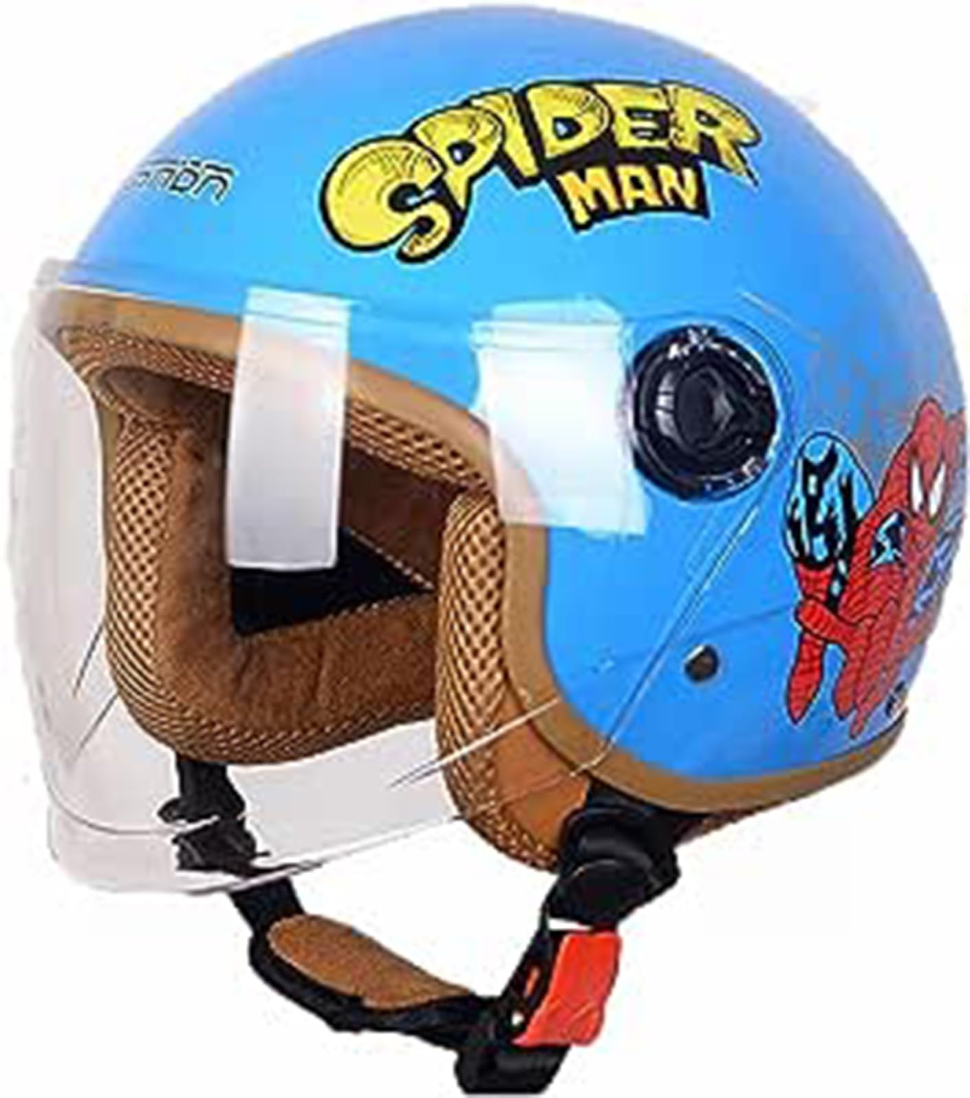 Kinder Four Seasons Motorrad-Halbhelm Retro 3/4 Jethelm Jugend Jungen Mädchen Vintage Elektro-Vespa-Halbhelm ECE-Zertifizierter Moped-Jet-Kinderhelm F,48-56CM von JianJud