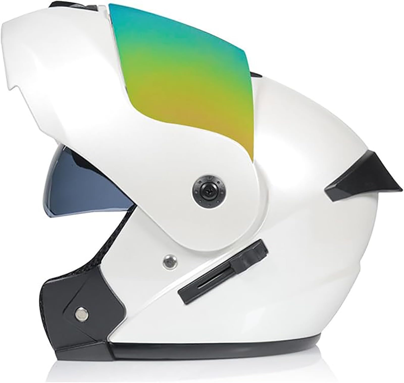 Klappbarer Integralhelm Für Erwachsene,ECE-Geprüfter Modularer Motorradhelm Mit Doppelter Sonnenblende Für Männer Und Frauen, Scooter,Cruiser, Straßenrad, Renn- Und Geländeradhelme C,M/{57~58cm} von JianJud