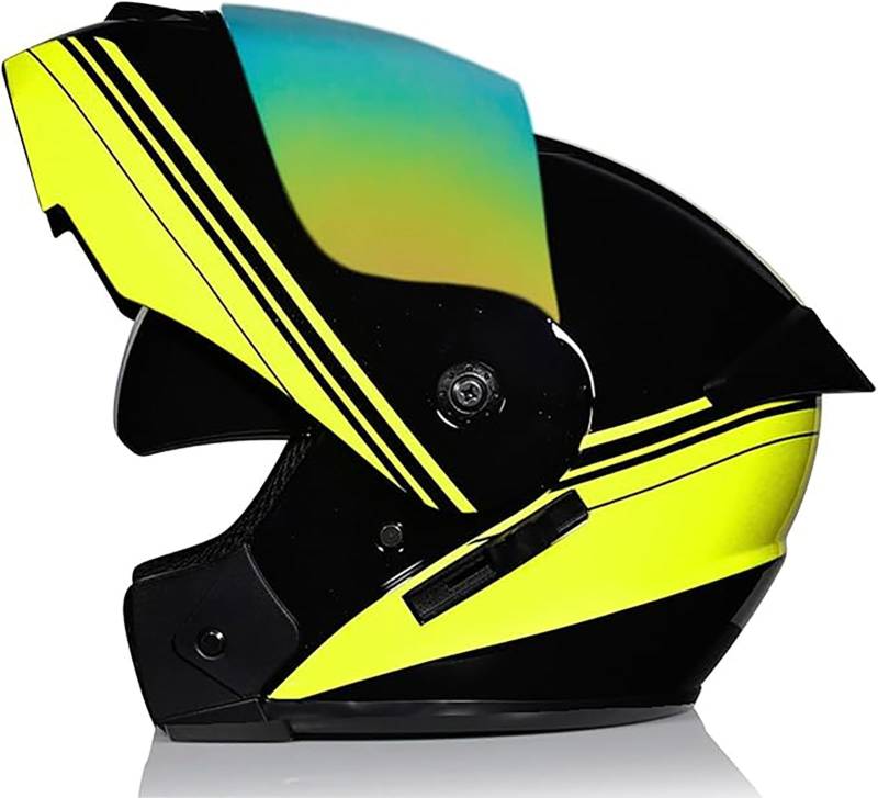 Klapphelm Motorradhelm ECE-R 22.06 Zertifiziert Integralhelm Für Damen Und Herren Jethelm Mit Kinnschutz Scooter Roller Moped Helm Mit Sonnenblende A2,L/{59~60cm} von JianJud