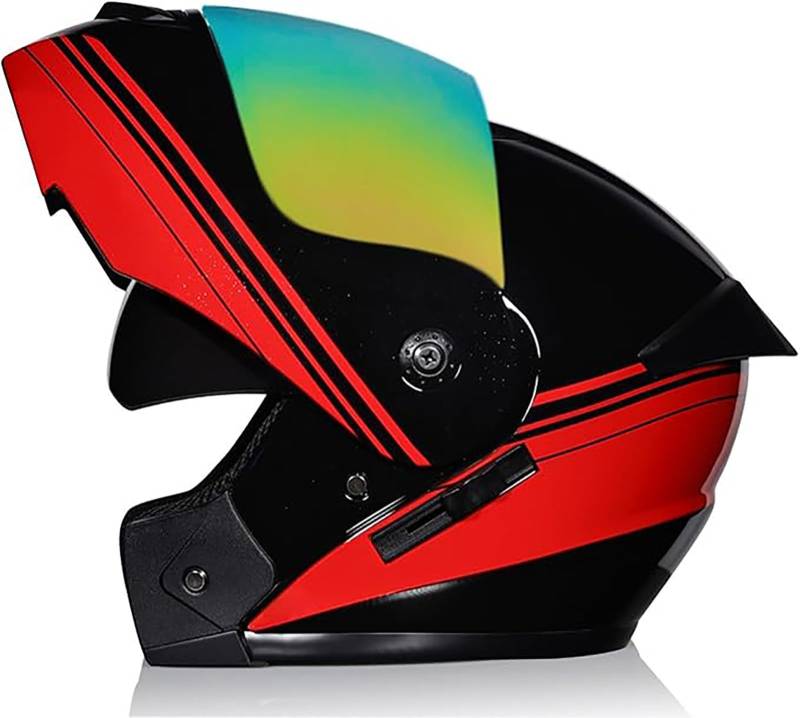 Klapphelm Motorradhelm ECE-R 22.06 Zertifiziert Integralhelm Für Damen Und Herren Jethelm Mit Kinnschutz Scooter Roller Moped Helm Mit Sonnenblende E1,M/{57~58cm} von JianJud