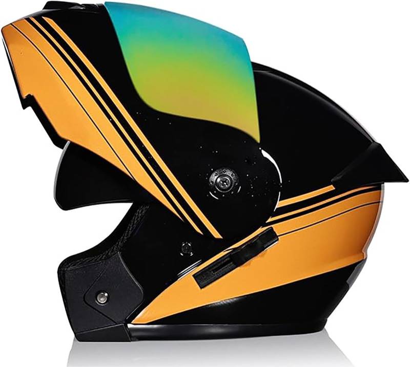 Klapphelm Motorradhelm ECE-R 22.06 Zertifiziert Integralhelm Für Damen Und Herren Jethelm Mit Kinnschutz Scooter Roller Moped Helm Mit Sonnenblende F2,S/{55~56cm} von JianJud