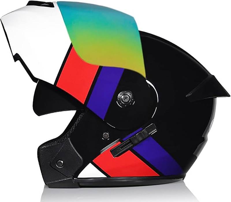 Klapphelm Motorradhelm ECE-R 22.06 Zertifiziert Integralhelm Für Damen Und Herren Jethelm Mit Kinnschutz Scooter Roller Moped Helm Mit Sonnenblende G2,XL/{61~62cm} von JianJud