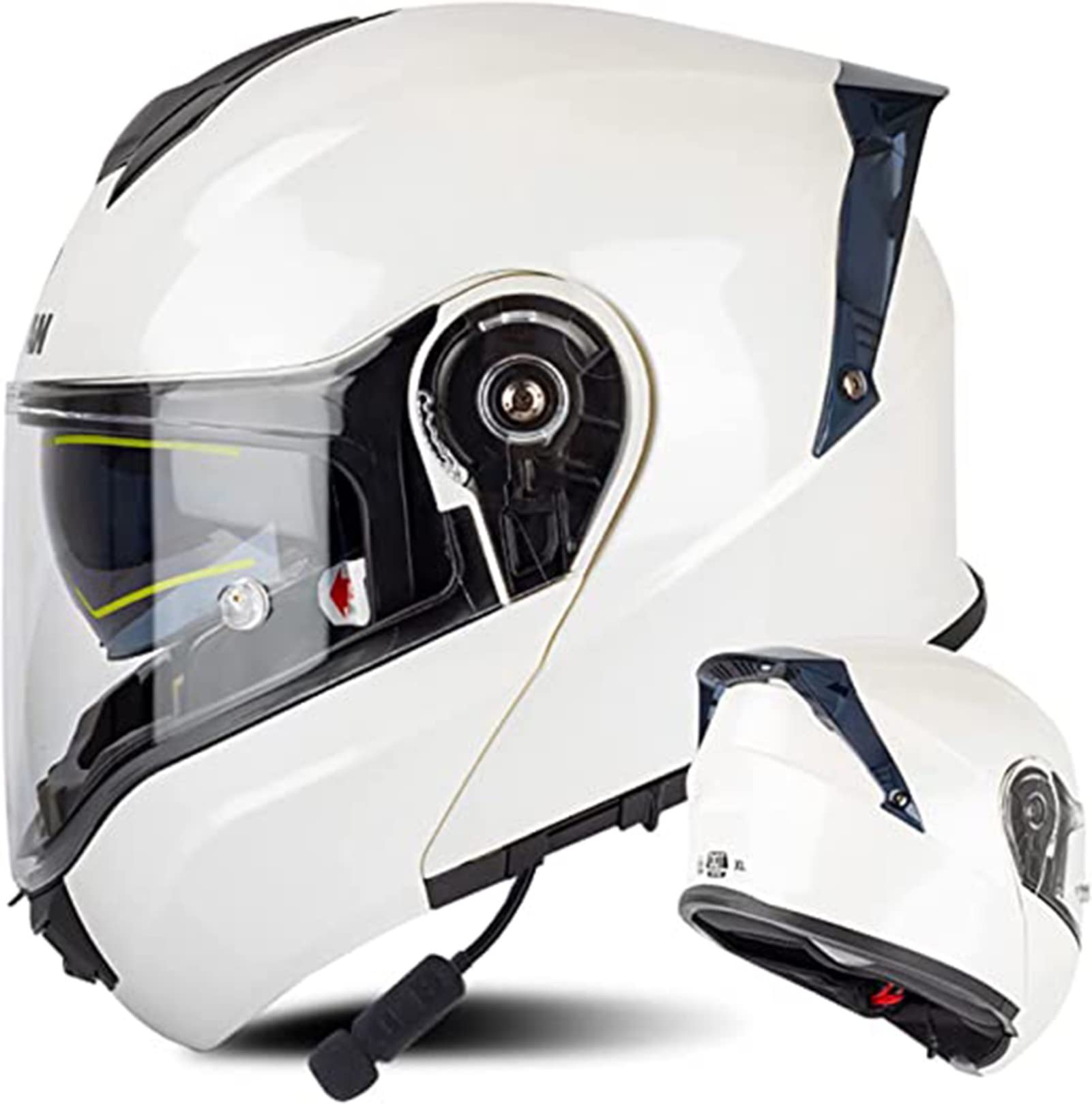 Motorrad-Bluetooth-Helm, Modularer Integralhelm Für Herren Und Damen ECE / DOT-Geprüft Modularer Motorradhelm Bluetooth-Integralhelm Mit Doppelvisier E,4XL von JianJud