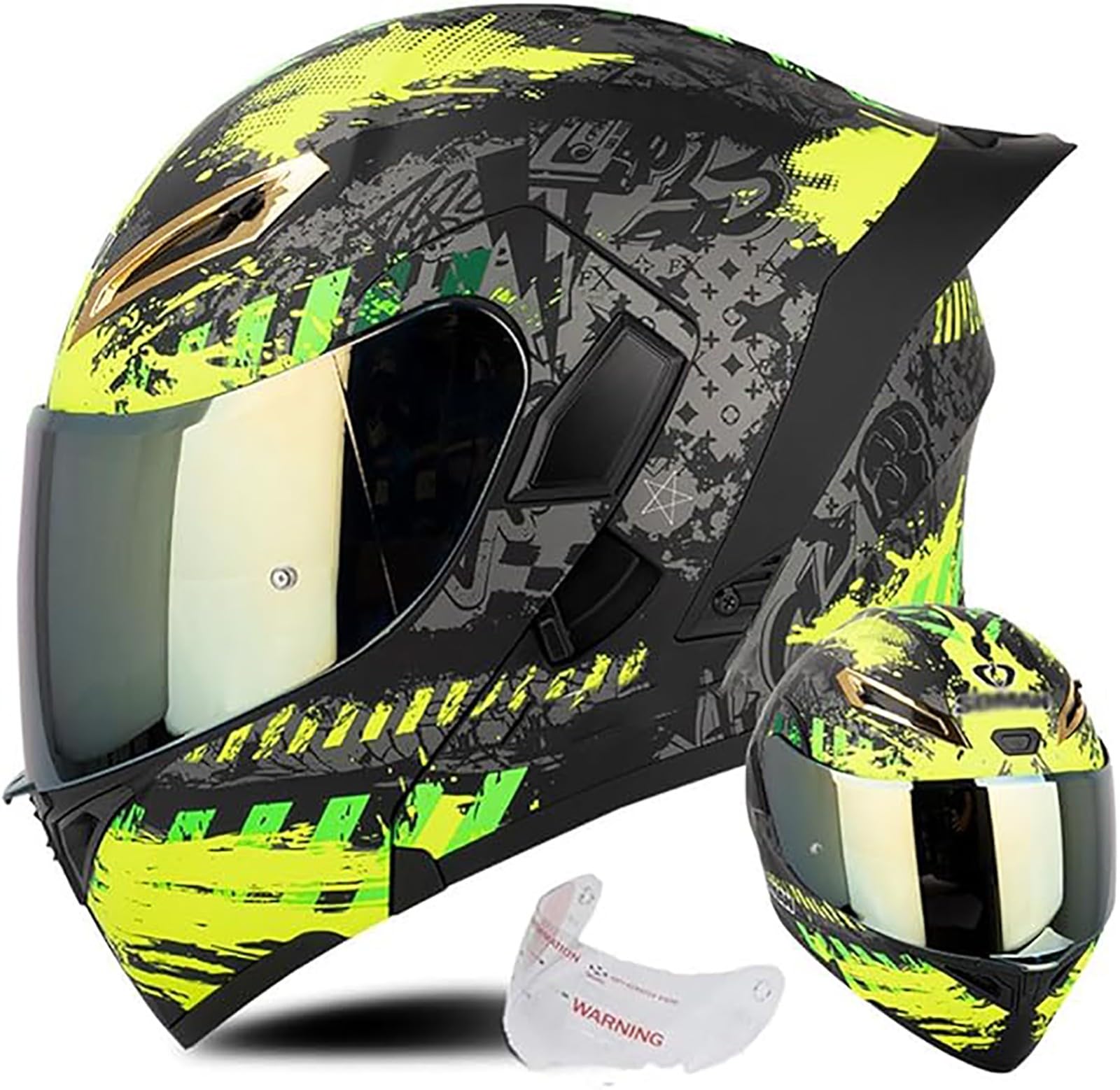 Motorradhelm, ECE-Geprüfter Integralhelm, Motorrad-Motocrosshelm Für Erwachsene, Fahrradhelm Mit Kopfbedeckung, Motorradhelm Für Erwachsene, Männer Und Frauen C,L/{59~60cm} von JianJud