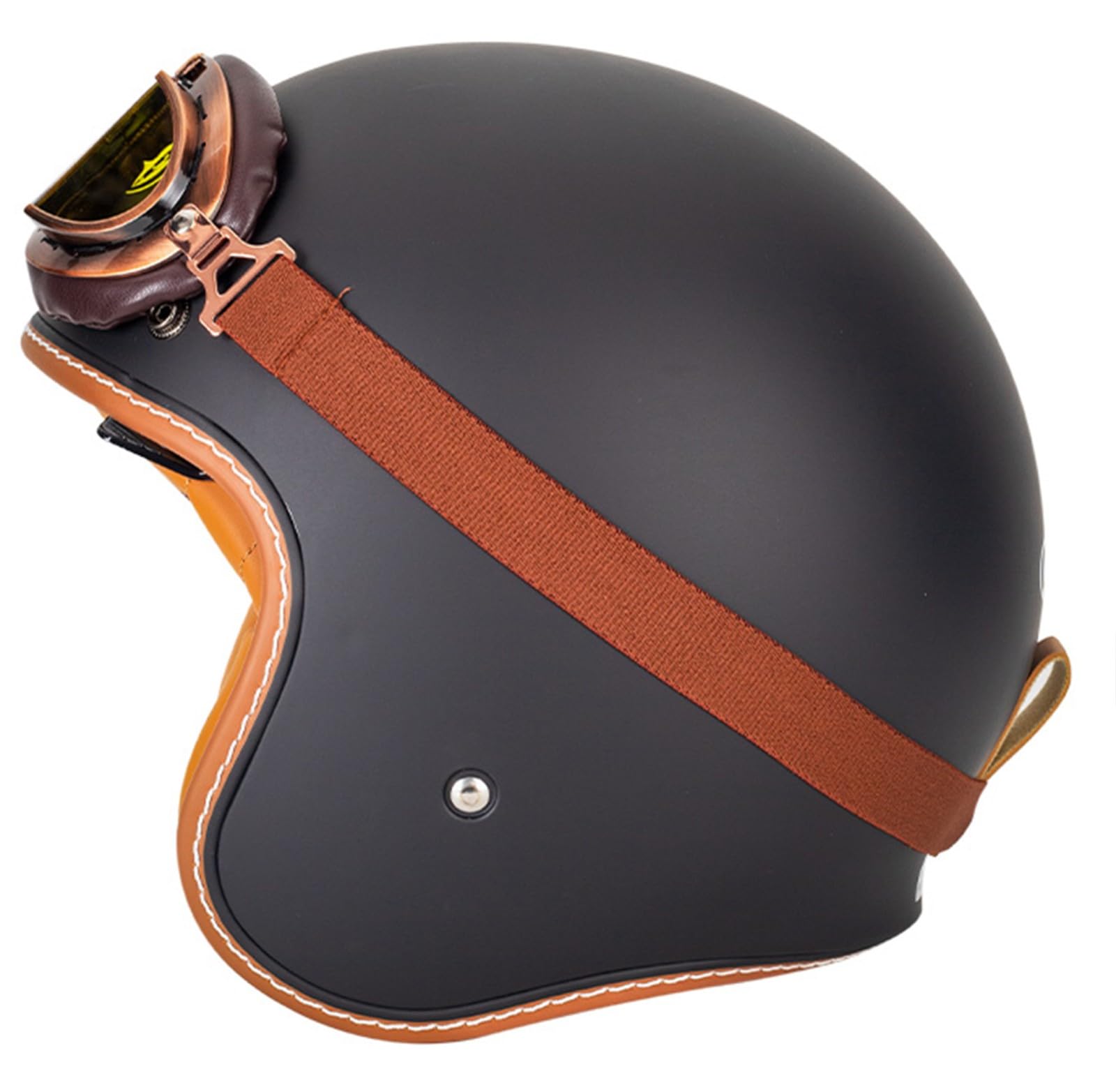 Motorradhelm 3/4 Jethelm Herren Damen Retro Halbhelm Mit Doppelter Sonnenblende Vintage Klassisch Jet-Motorradhelm Für Erwachsene ECE-Geprüft Für Scooter Cruiser Moped C,XL(61~62 cm) von JianJud