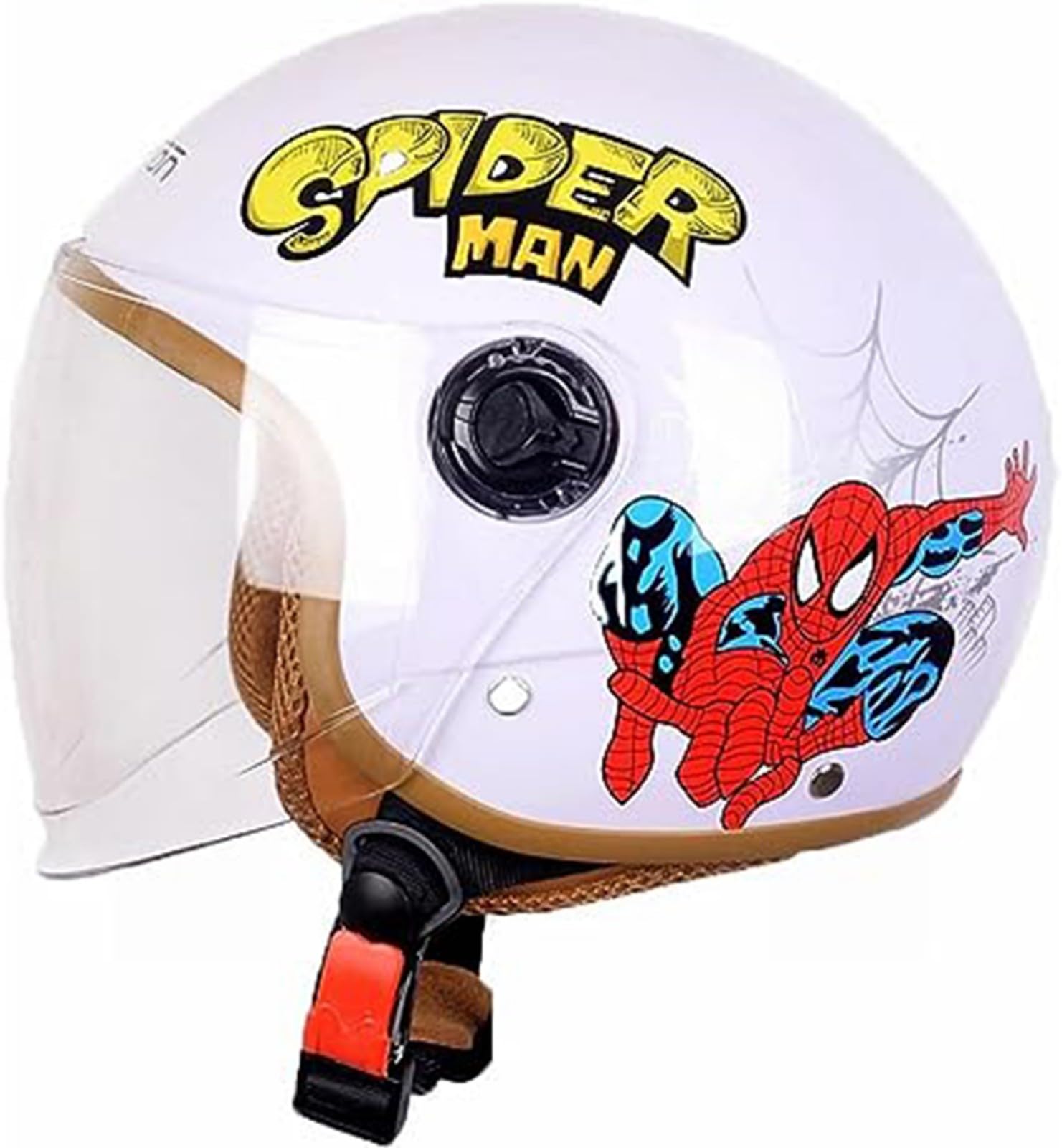 Motorradhelm Kinder Mädchen Junge,ECE-Zertifizierung Kid Jet Helm Mit Visier Roller Helm Kids Scooter Helm Mofa Helm Fahrradhelm, Schnellverschluss, Herausnehmbar, Waschbar B,48-56CM von JianJud