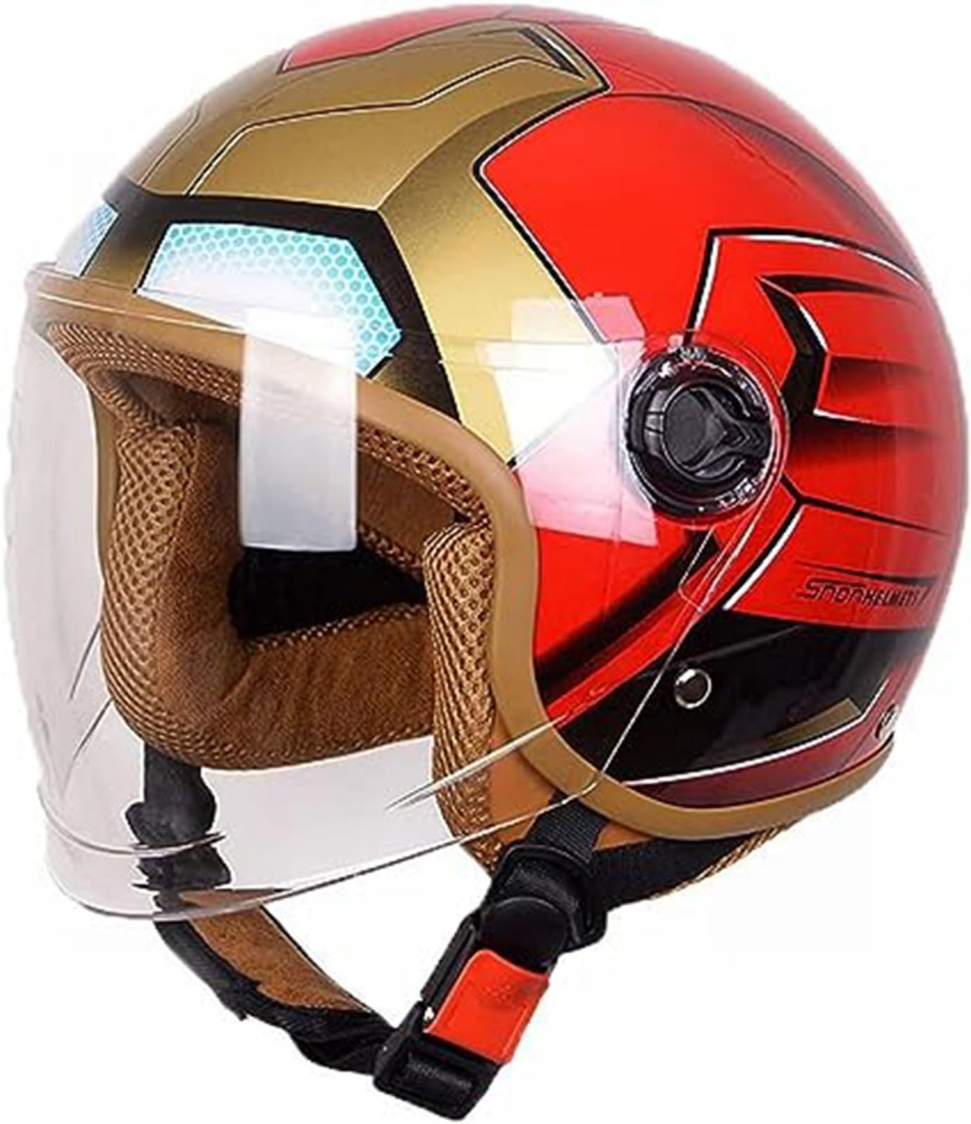 Motorradhelm Kinder Mädchen Junge,ECE-Zertifizierung Kid Jet Helm Mit Visier Roller Helm Kids Scooter Helm Mofa Helm Fahrradhelm, Schnellverschluss, Herausnehmbar, Waschbar F,48-56CM von JianJud