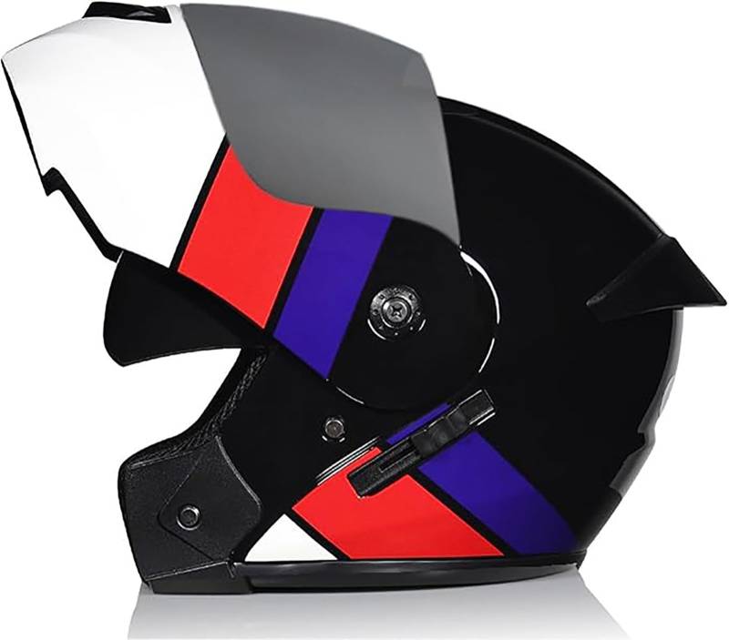 Motorradhelm - Klapphelm Modularer Helm Mit Doppelvisier, ECE Zertifiziert Motorrad Helm Integralhelm Jethelm Für Erwachsene Damen Und Herren G2,M/{57~58cm} von JianJud