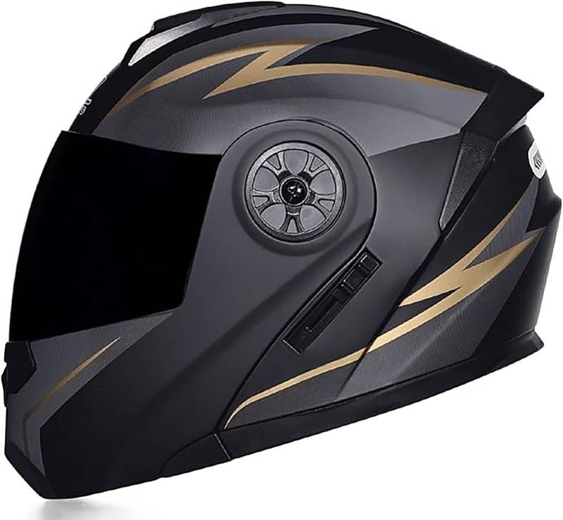 Motorradhelm Unisex Für Erwachsene, Motorrad-Sturzhelm, ECE-Geprüfter Integralhelm Mit Doppelvisier, Crash Rider Biker-Sport-Motorradhelme G,XL/{61~62cm} von JianJud