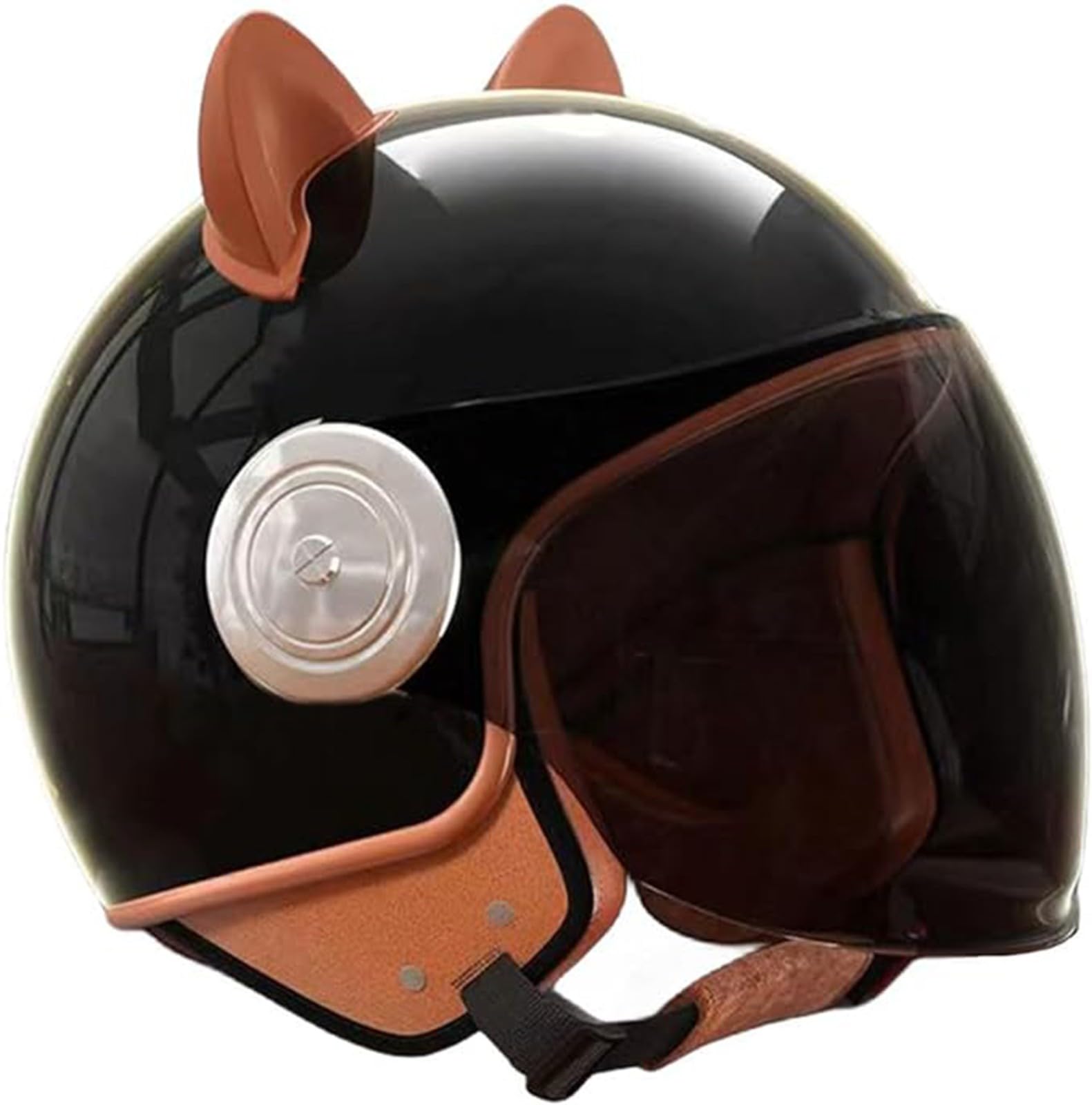 Retro-Moped-ATV-Helm Für Kinder, 3/4-Motorrad-Vespa-Halbhelm Für Kinder, ECE-Geprüfte Jugend-Damen-Vintage-Straßen-Elektroroller-Helme Mit Offenem Gesicht Für Dirt-Bike Go-Kart F,48-55CM von JianJud