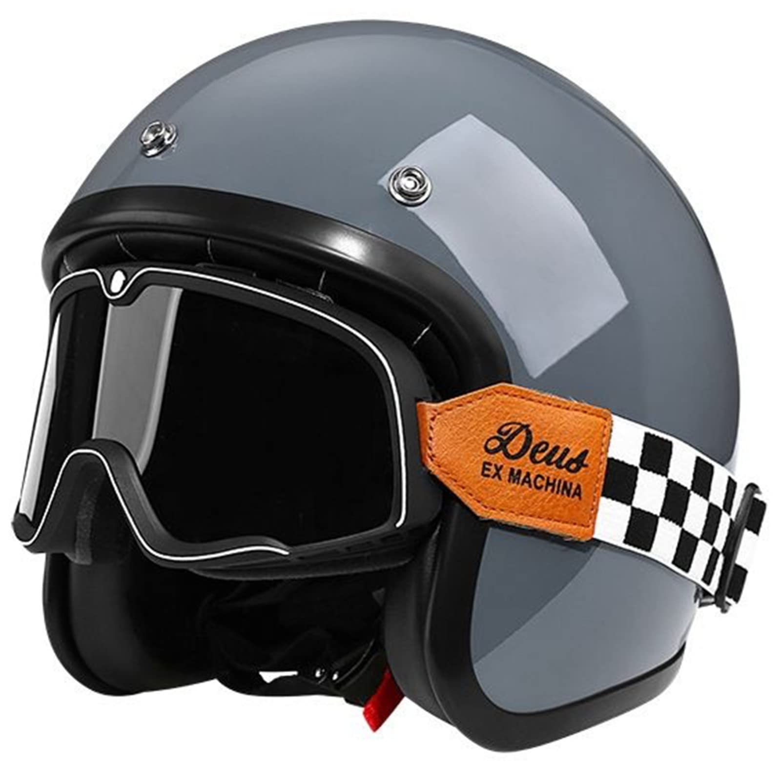 Retro-Motorradhelm, Offener Helm, Halbhelm, Roller-Sturzhelm, Motorrad-Mopedhelm Für Erwachsene, Männer Und Frauen, ECE-Zertifiziert C,XXL(63~64 cm) von JianJud