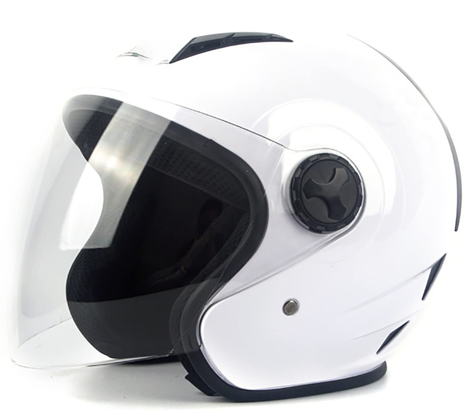 Retro-Motorradhelm Mit Offenem Gesicht, Jethelm, Motocross, 3/4-Helme, Halber Helm, ECE-Zugelassener Crash-Helm Für Erwachsene Und Männer H,XL/{61~62cm} von JianJud