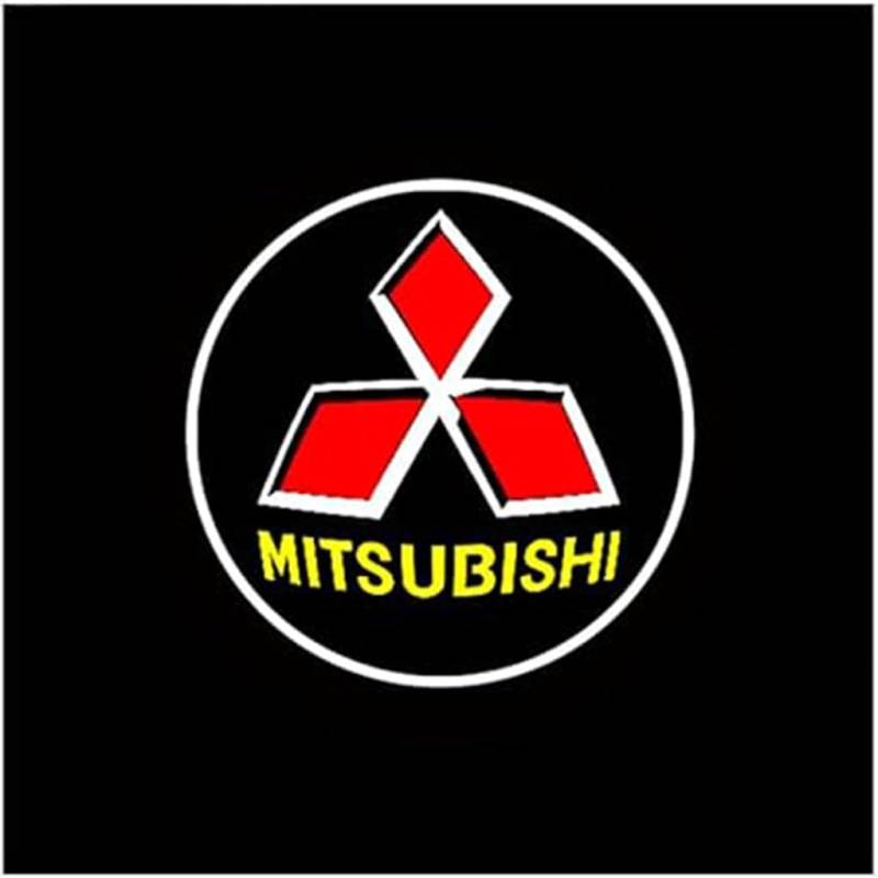 JianJunSuper 2 Stücke Autotür Willkommenslicht für Mitsubishi ASX Pajero sport Outlander Grandis,HD Türbeleuchtung Logo Projektor Einstiegsbeleuchtung Autotür Auto Zubehör,A von JianJunSuper