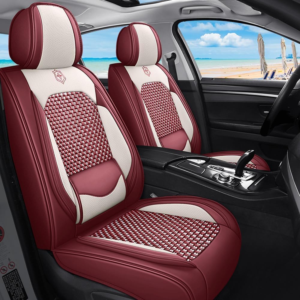 Jiatianhua Auto-Sitzbezüge Set Universal für Audi Q3 Sportback Anno 2012-2024Auto-Schonbezüge Stoff und Leder Vorne und Hinten 5 StückSitzbezüge Kompatibel mit Den Meisten Kaffee von Jiatianhua