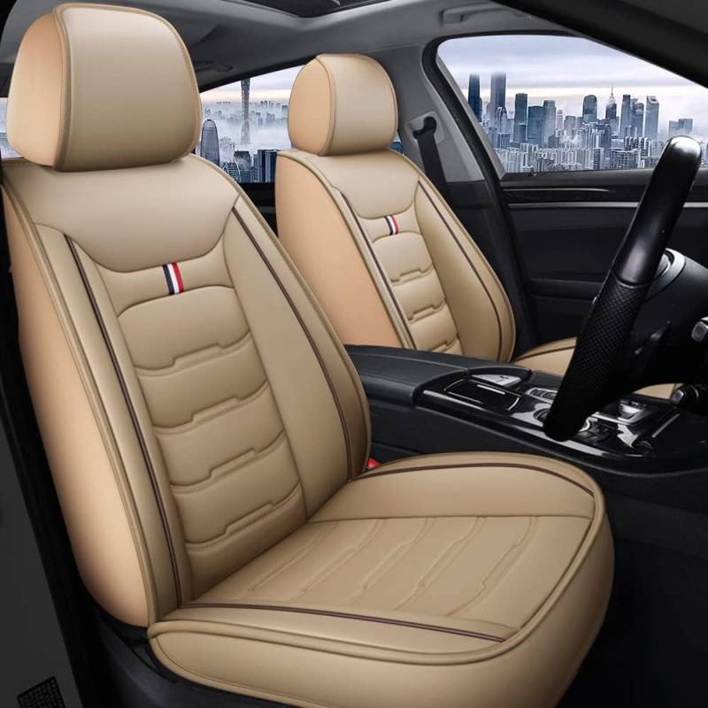 Jiatianhua Auto-Sitzbezüge Set Universal für Mercedes Benz GL GlE GLA GLC GLK, die meisten Autos,Limousinen, SUVs und LKWs Beige von Jiatianhua