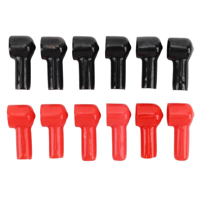 12pcs Batterieklemme Kabel -Kabel -Abdeckkappe, Isolierschuhschutzsatz,Einfache Installation,Langlebiger Gebrauch,Umfasst 6 Rot 6 Schwarz für Fast Jede Anwendung und Jedes Fahrzeug von Jiawu