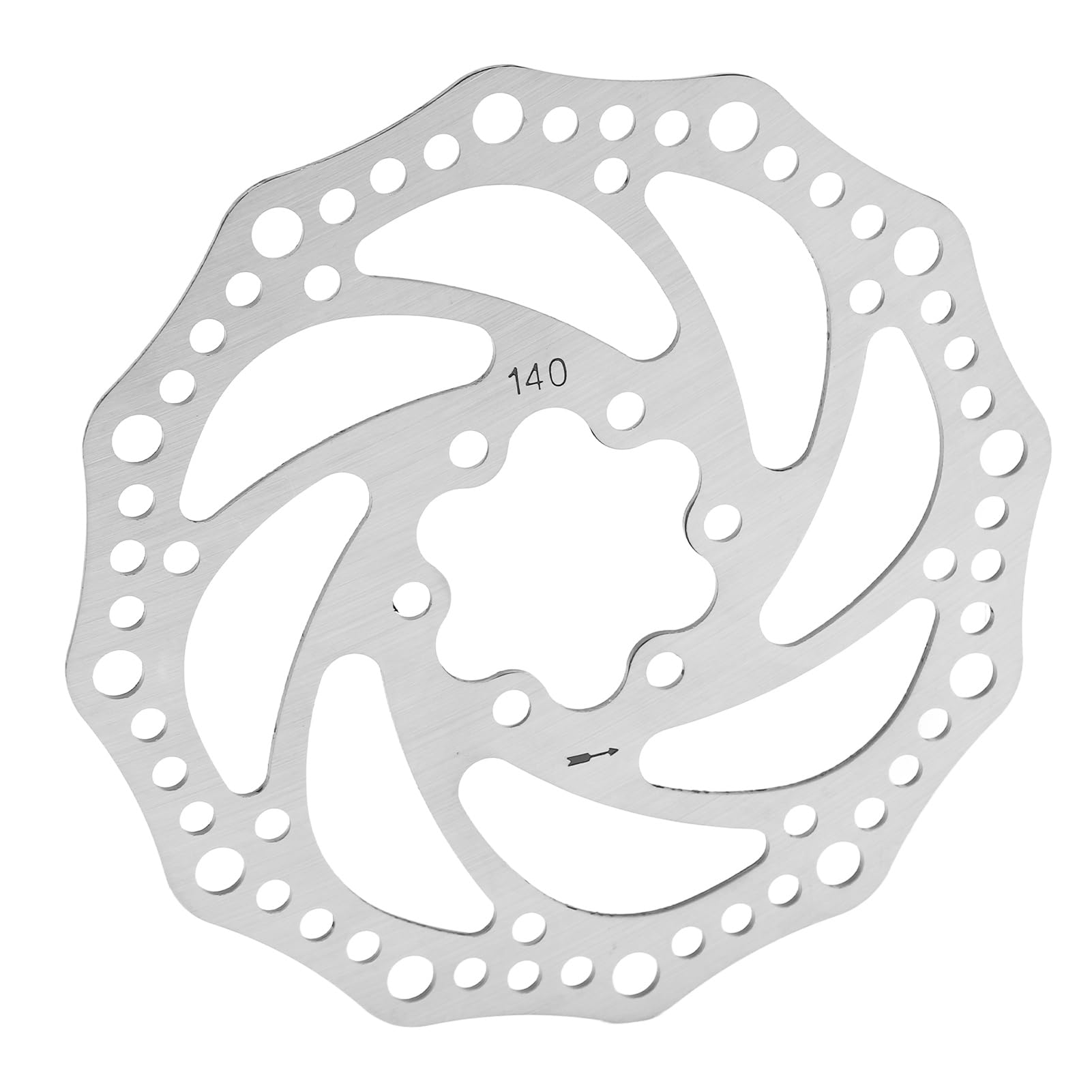 Fahrradbremsrotor, Stahl Effektive Wärmeabreise 6 Löcher Hochfestigkeit Erosionswiderstand Einfache Installationsstraße Fahrradscheibenbremsbremsrotor Zur Reparatur (140 mm) von Jiawu