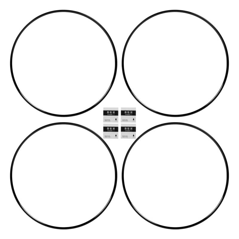 Jiawu 4-teiliger Felgenschutz aus Aluminiumlegierung, 18-Zoll-Felgenschutz-Schutzstreifen, Kfz-Reifenschutzringverkleidung für Autos, LKWs (Black) von Jiawu