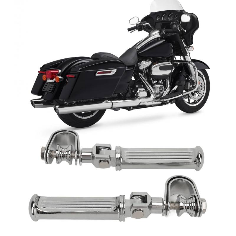 Motorrad-Fußrasten, Paar universelle Motorrad-Highway-Bar-Fußrasten mit Klemmhalterung, Fußstützenpedale für 1 Zoll (25 mm) -1,25 Zoll (32 mm) Motor-Sturzbügelschutz von Jiawu