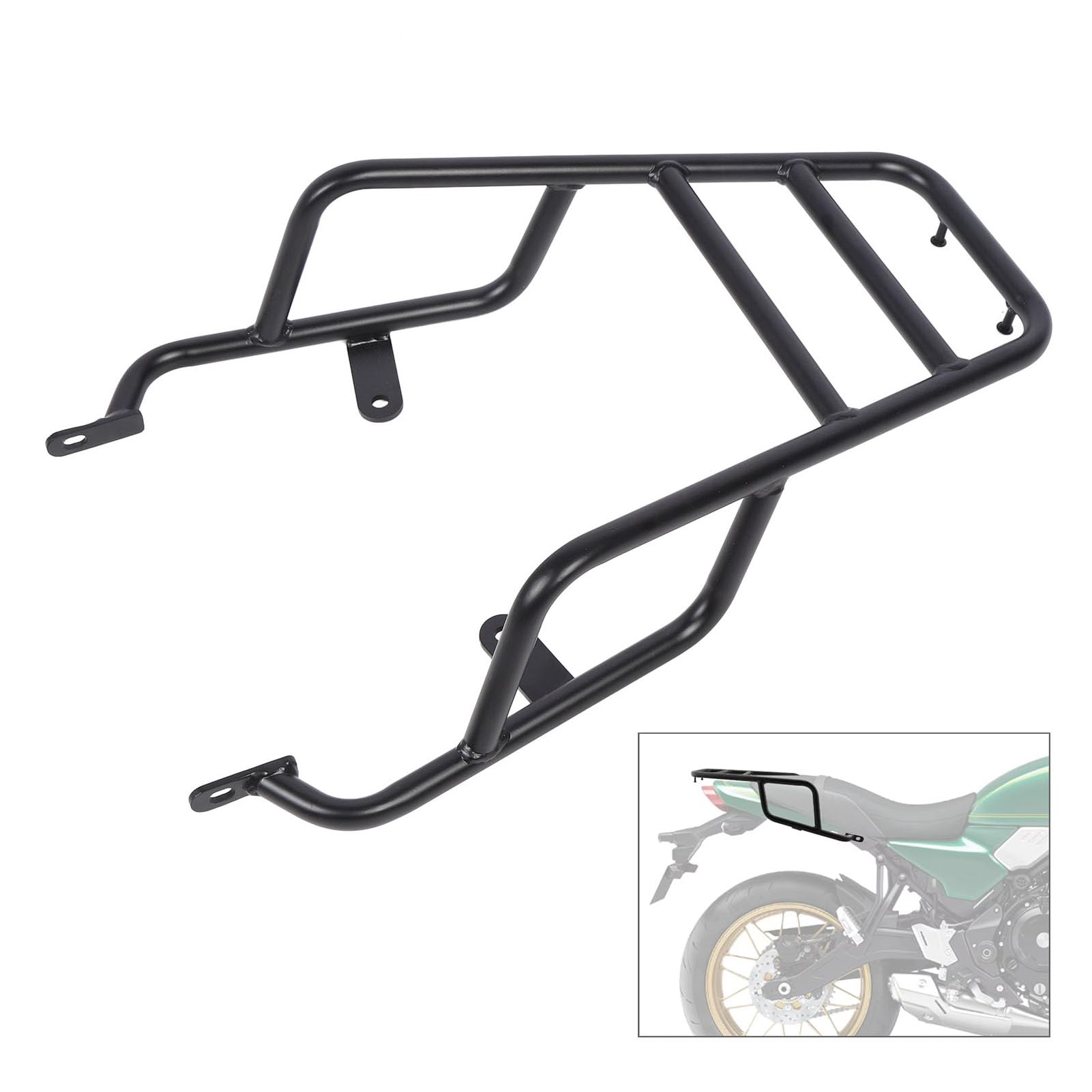 Motorrad-Gepäckträger, Motorrad-Kofferraum-Tour-Pack-Gepäck, Heckgepäckträger-Gepäck-Rücksitzmontage-Rack-Regal, Ersatz für Z650RS 2022 Bis 2024 von Jiawu