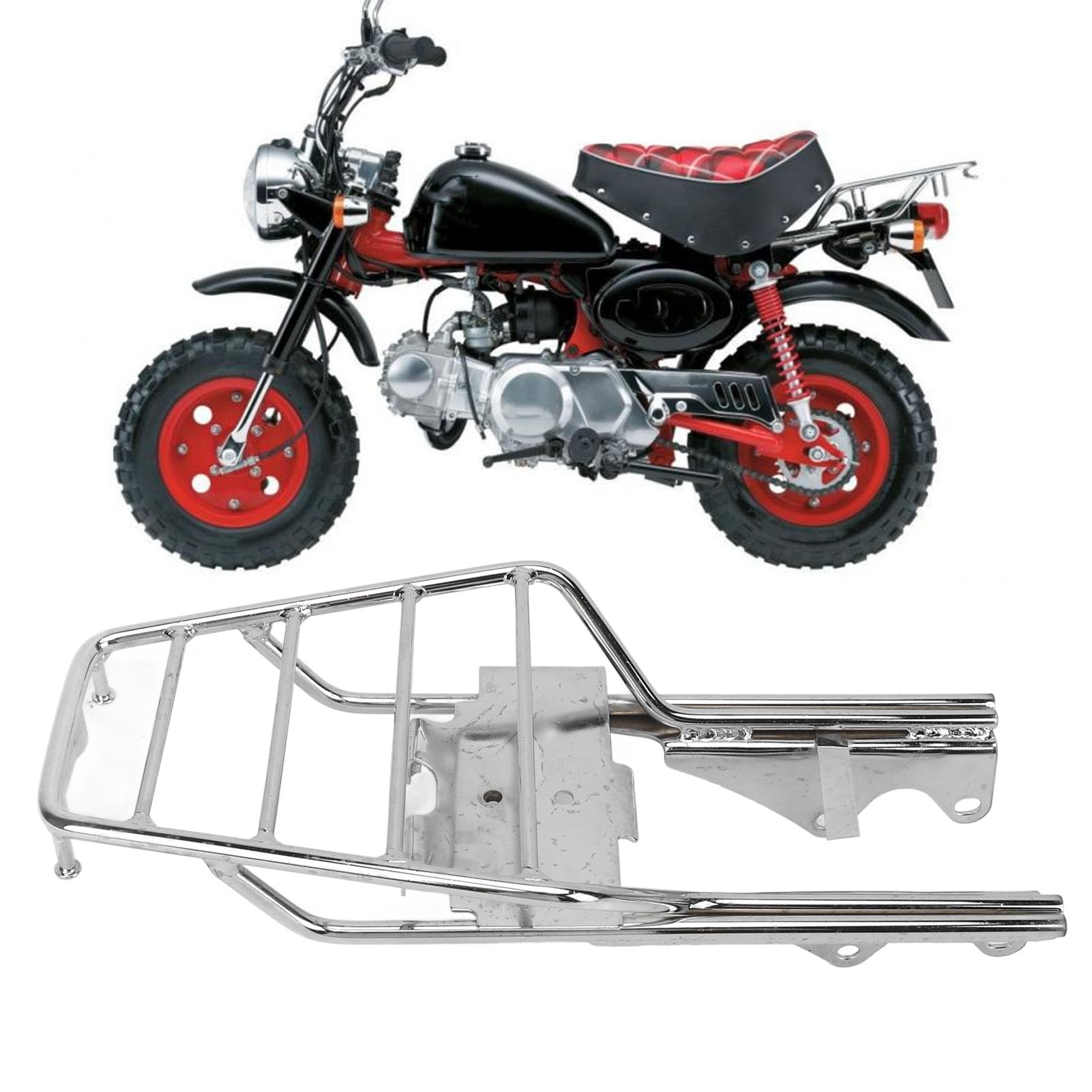 Motorrad-Heckgepäckträger für Monkey Z50 Z50J, für Skyteam Z50A, Abnehmbarer Motorrad-Gepäckträger-Rack-Ersatz, Motorrad-Heckgepäckträger-Halterungsregal von Jiawu