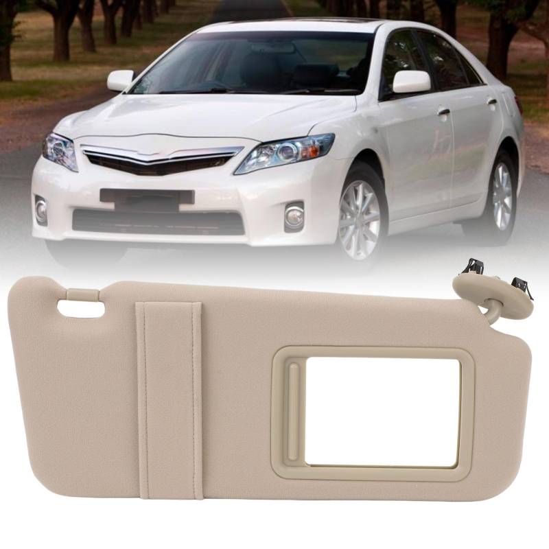 Rechte Beifahrerseite Sonnenvisor Kompatibel mit Camry 2007–2011, Beige Sonnenvisor Ersatz 74310 06750 E0, Sun Visor Assy von Jiawu