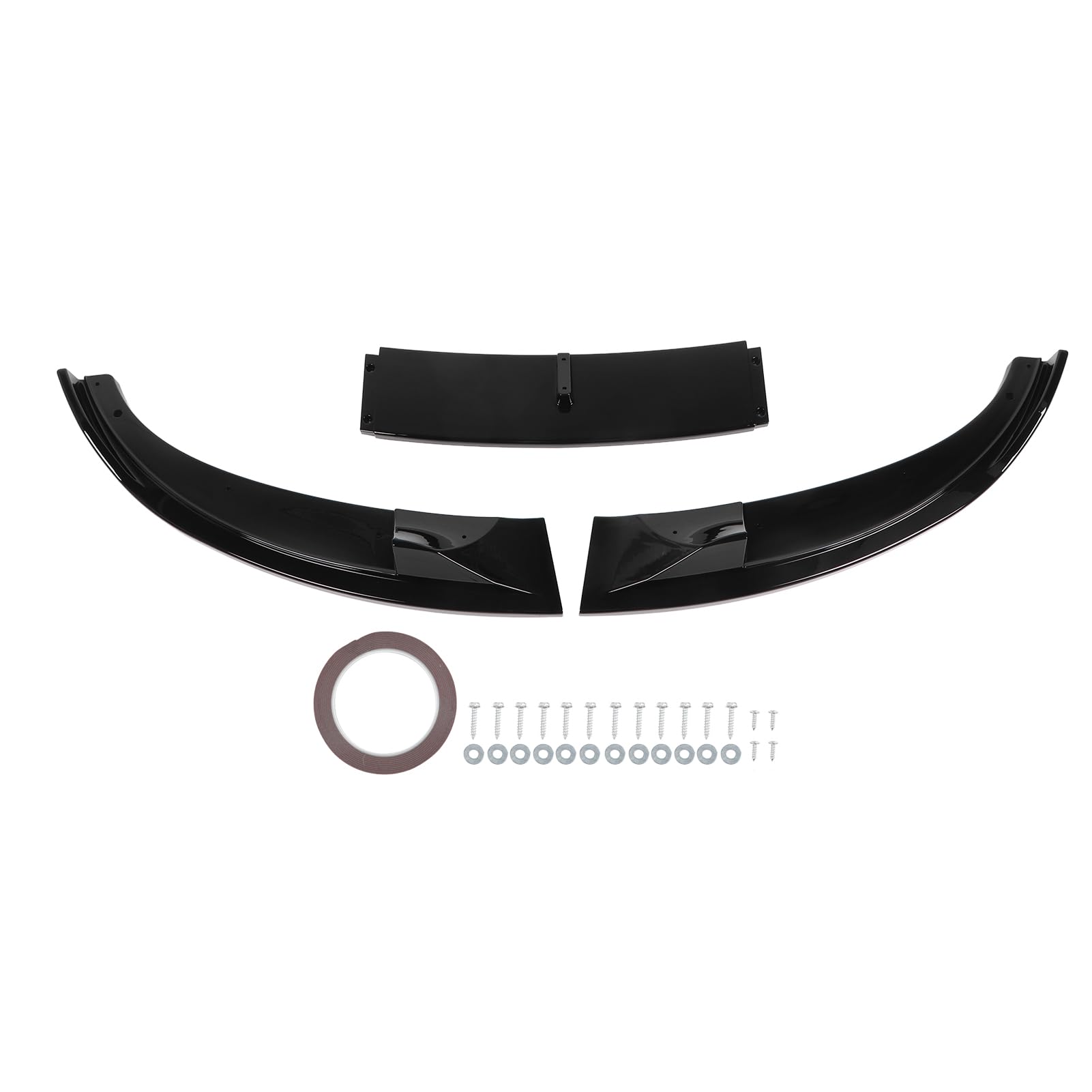 Vordere Stoßfänger Lippenspoiler, 3 Stcs Vordere Stoßstange Lip Splitter Body Kit Kompatibel mit E60 E61 M5 2005-2010, Splitter Under Chin Body Kit Lower Spoiler (Black) von Jiawu