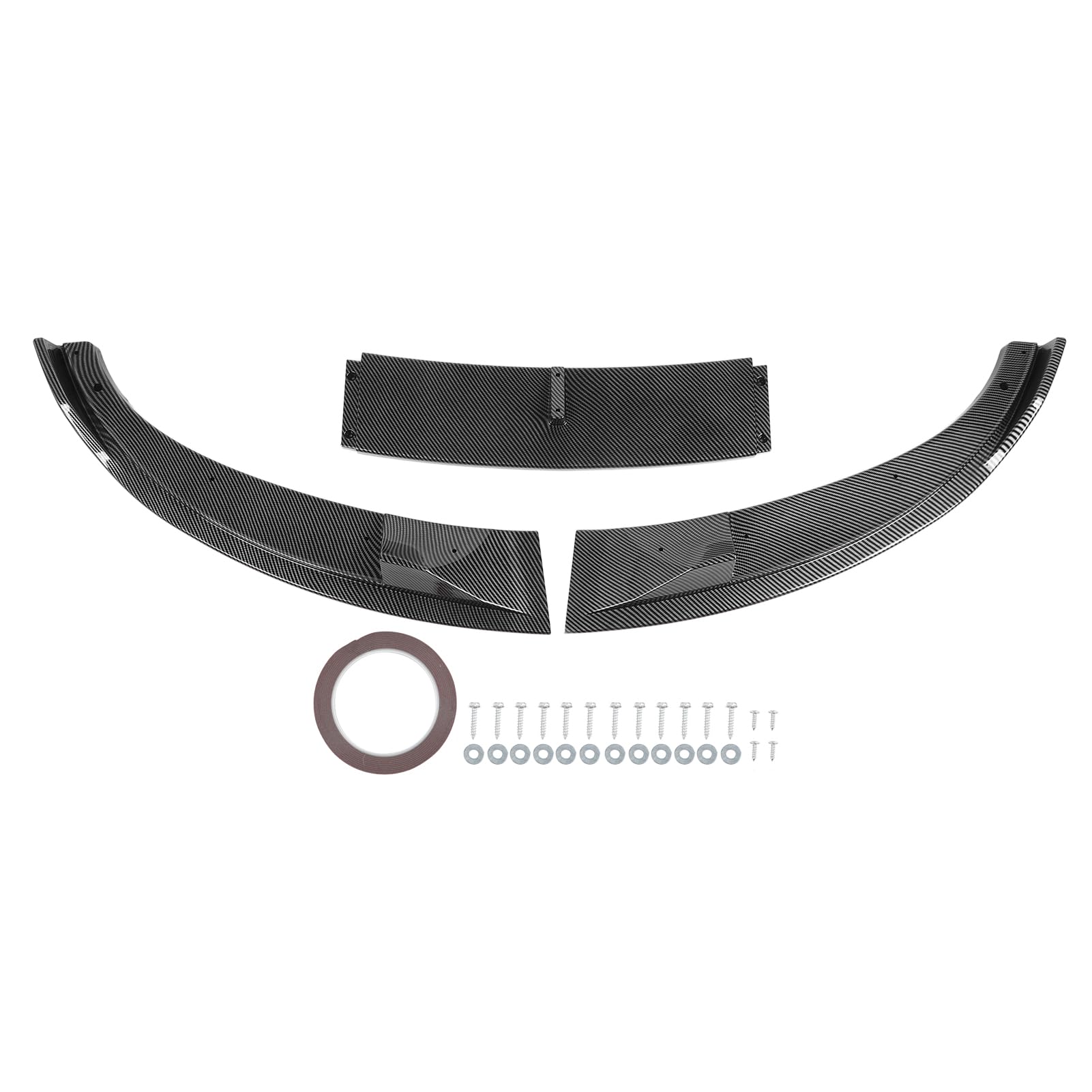 Vordere Stoßfänger Lippenspoiler, 3 Stcs Vordere Stoßstange Lip Splitter Body Kit Kompatibel mit E60 E61 M5 2005-2010, Splitter Under Chin Body Kit Lower Spoiler (Kohlefaser) von Jiawu