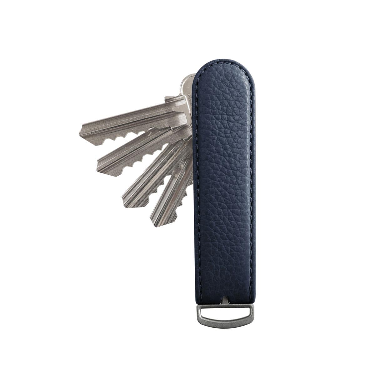 Jibbon Italian Premium Leather Key Organizer - Stylish Key Holder with Marine Grade 316 Stainless Steel, Compact EDC Keychain, Accommodates Up To 9 Keys, Including Car Keys - (Navy) von Jibbon