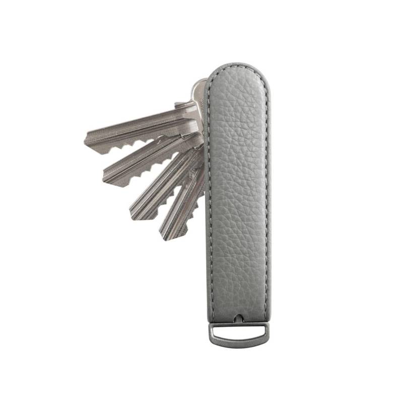 Jibbon Italian Premium Leather Key Organizer - Stylish Key Holder with Marine Grade 316 Stainless Steel, Compact EDC Keychain, Accommodates Up To 9 Keys, Including Car Keys - (Stone) von Jibbon