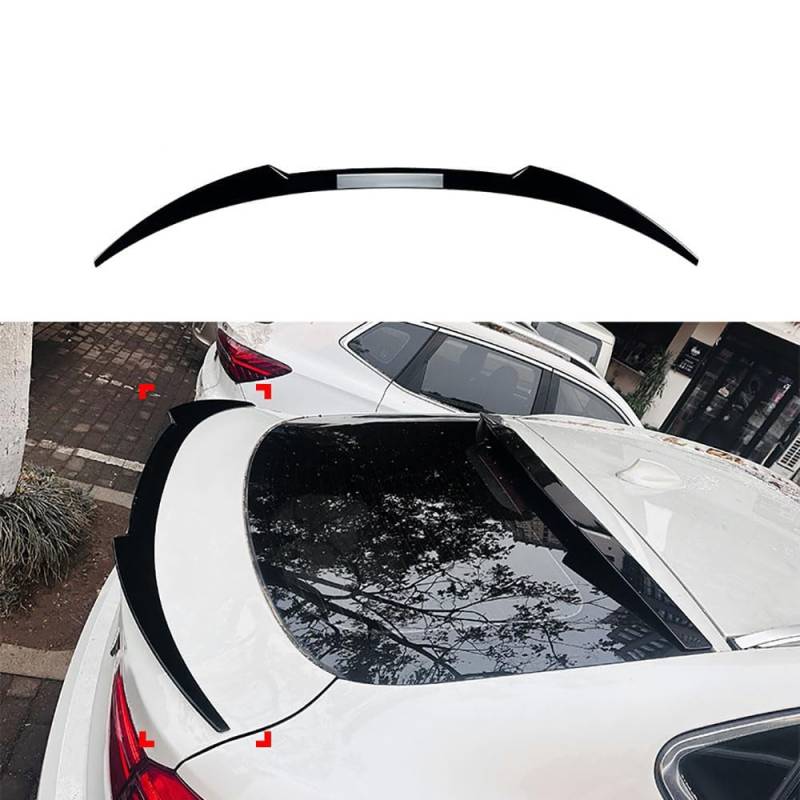 für BMW X6 F16 2015-2019 Auto Heckspoiler,Kofferraumspoiler Schwanz Spoiler Flügel Heckflügel Dekoration Zubehör,A-Bright Black von JidddD