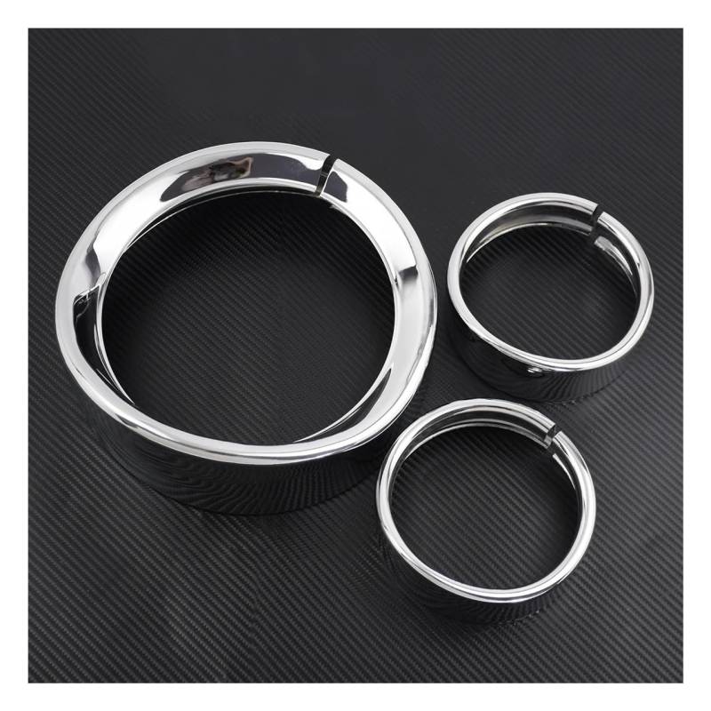 Motorradzubehör Motorrad Chrome 7''Headlight Trim Ring + 4,5'' Nebel Licht Abdeckung + Visier Stil Trim Ring Für harle&y Für Softail Für FLH Für Touring von Jiechao