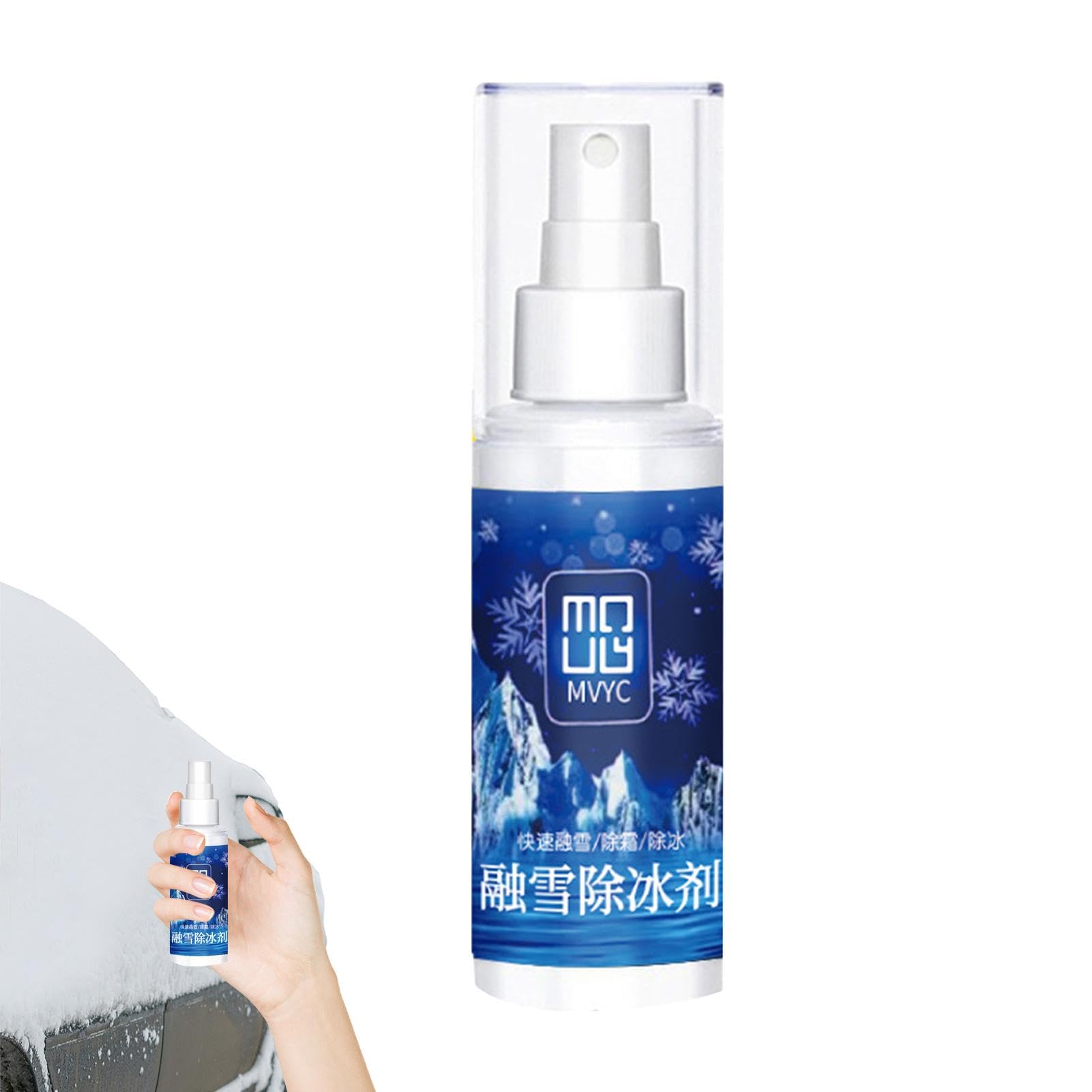 Jiimhte Auto-Windschutzscheiben-Enteisungsspray, Windschutzscheiben-Enteisungsspray, 100 ml Auto-Auftau-Artefakt, Schneereiniger fürs Auto, Winter-Autozubehör, schnell wirkender von Jiimhte