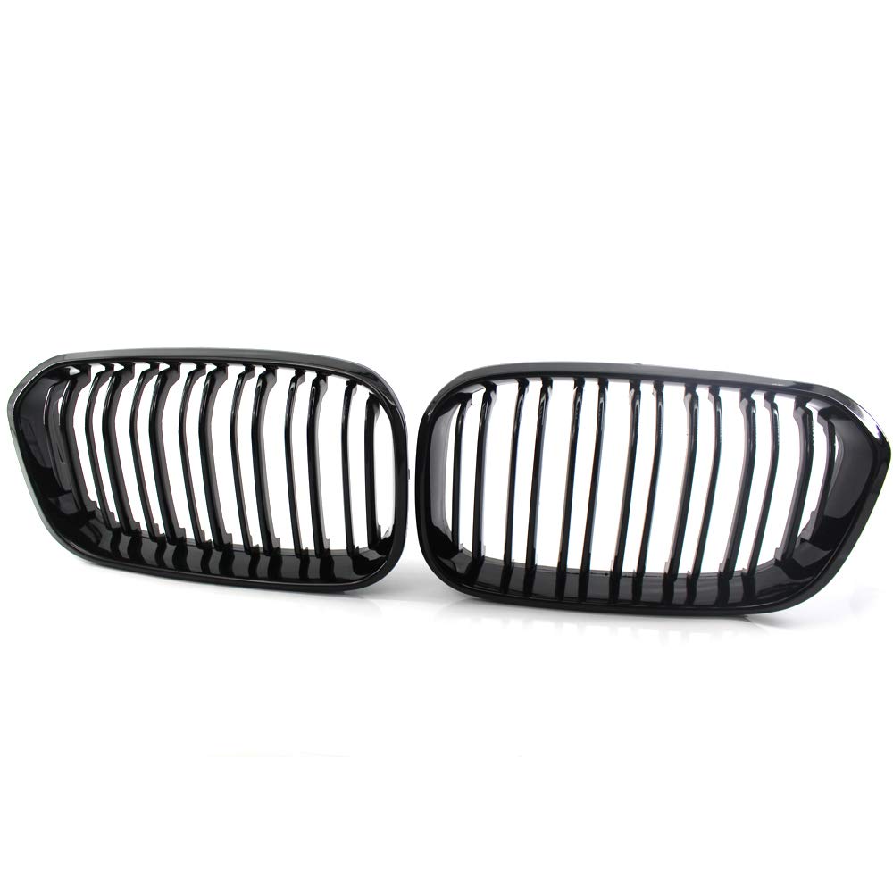 Doppelbrücke Kühlergrill Front Nieren Grill Grill Grill Grill Glänzend Schwarz für F20 F21 2015-2018 von Jikeyuch