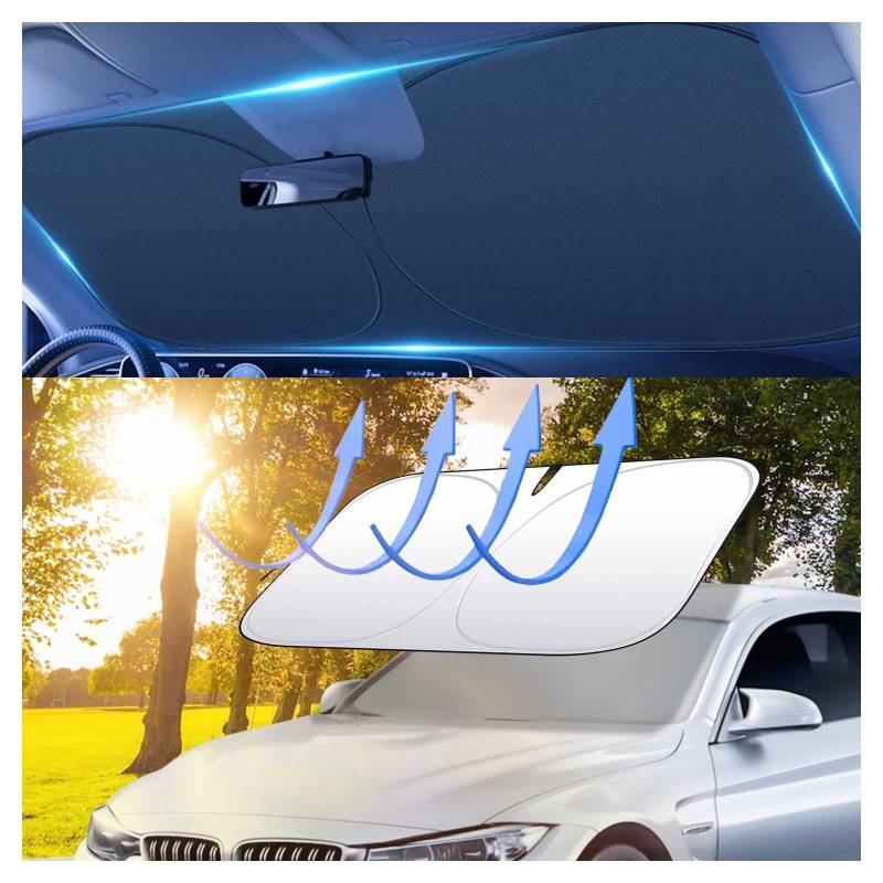 Sonnenschutz Auto Frontscheibe,Auto Windschutzscheibe Sonnenblende,Faltbarer Frontscheibenabdeckung Innen,Frontscheibe Sonnenblende,UV-Schutz Sonnenschirm für die meisten Autos-M(140x70CM) von Jiltlu