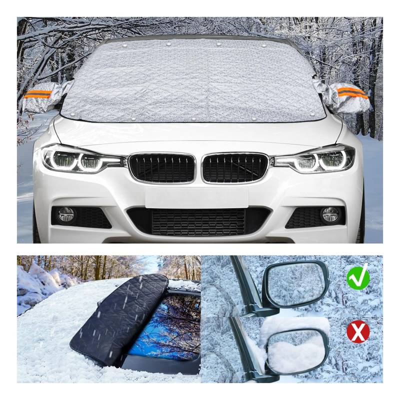 Jiltlu Frontscheibenabdeckung Scheibenabdeckung Winter,Autoscheibenabdeckung,Frontscheibenabdeckung Winter,Auto Windschutzscheibenabdeckung,Car Windscreen Covers for Winter-170CMx145CM von Jiltlu