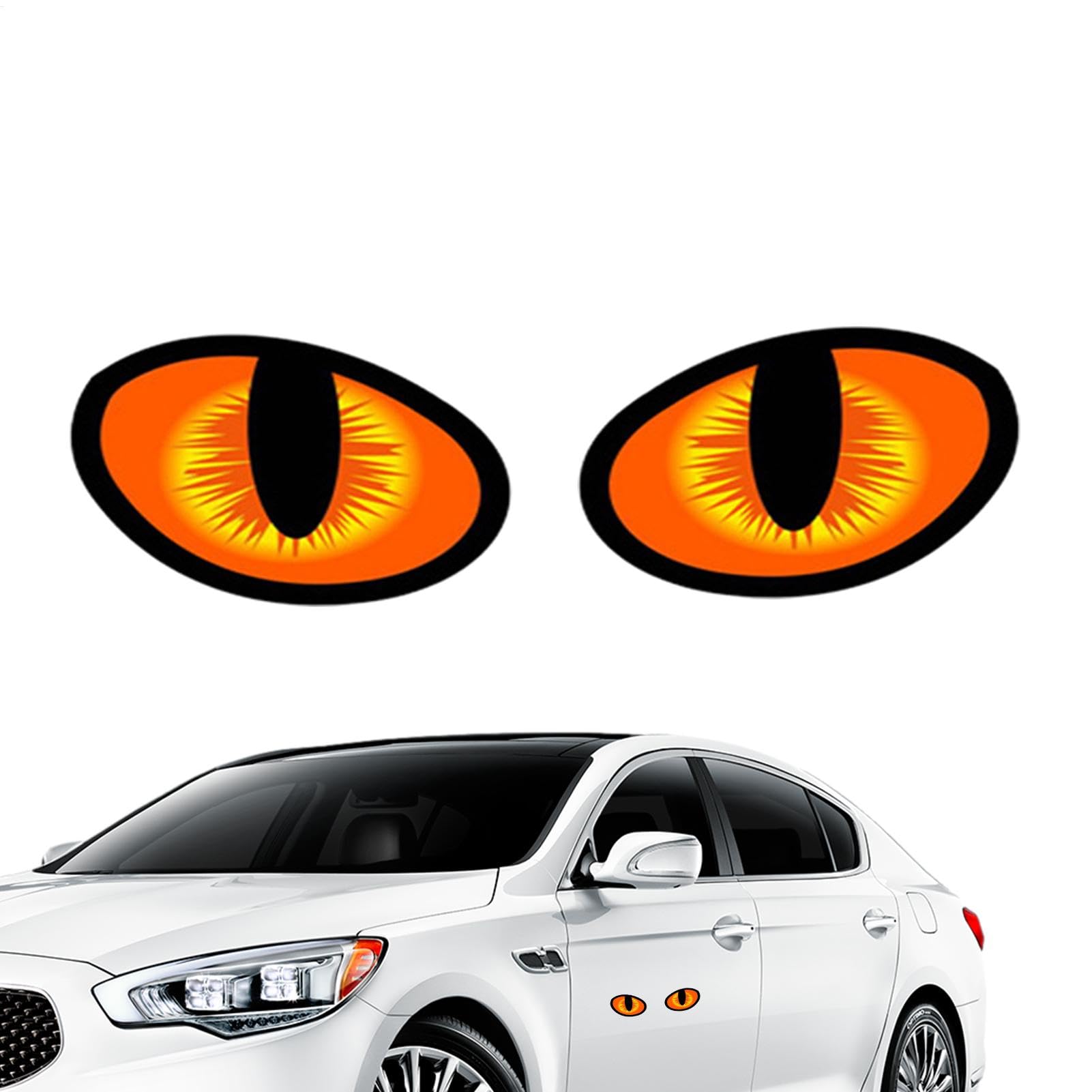 Auto-Aufkleber mit reflektierenden Augen - 3D-Nacht-Sicherheitsaufkleber, reflektierend, niedlicher Warnaufkleber,Wasserfeste Autoaufkleber, langlebiges Autozubehör für Wand, Automobil, Zuhause von Jingmiger