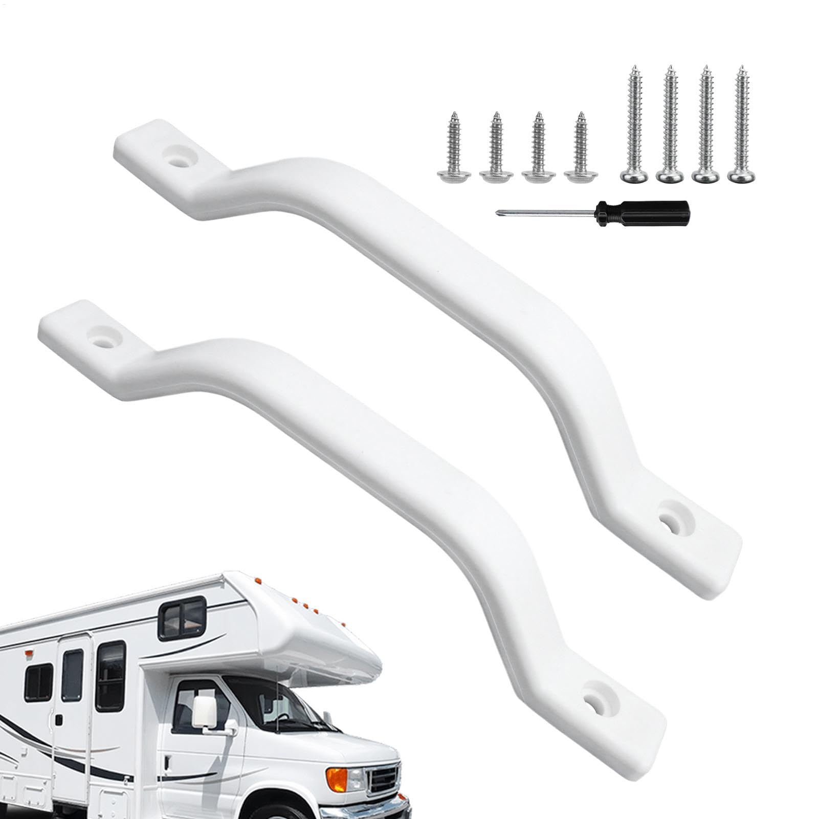 RV -Türgrabungsgriff, Anhänger -Türgriff | Auto -Türgriff für ältere 2X,White Step Rails Automobilkörperteile mit Montage -Hardware für Campingauto von Jingmiger