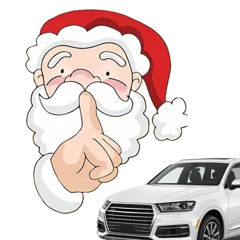 Weihnachts Aufkleber fürs Auto, Weihnachtsaufkleber für Autofenster, lustiger Weihnachtsmann-Scheibenwischer-Aufkleber, Weihnachtsmann-Autoaufkleber, Dekorationszubehör für Fenster und Autos von Jingmiger