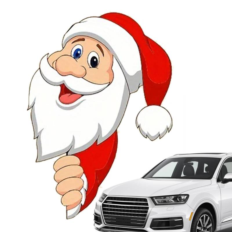 Weihnachts Aufkleber fürs Auto, Weihnachtsaufkleber für Autofenster, lustiger Weihnachtsmann-Scheibenwischer-Aufkleber, Weihnachtsmann-Autoaufkleber, Dekorationszubehör für Fenster und Autos von Jingmiger