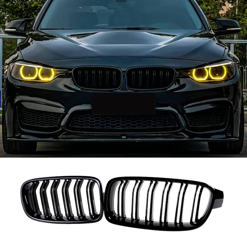 Jinpengyong F30 F31 Kühlergrille für BMW 3er F30 F31 F35 Nieren 320i 328i 328d 330i 335i SPORT KÜHLERGRILL DOPPELSTEG GRILL GLANZ SCHWARZ 2012-2018 von Jinpengyong