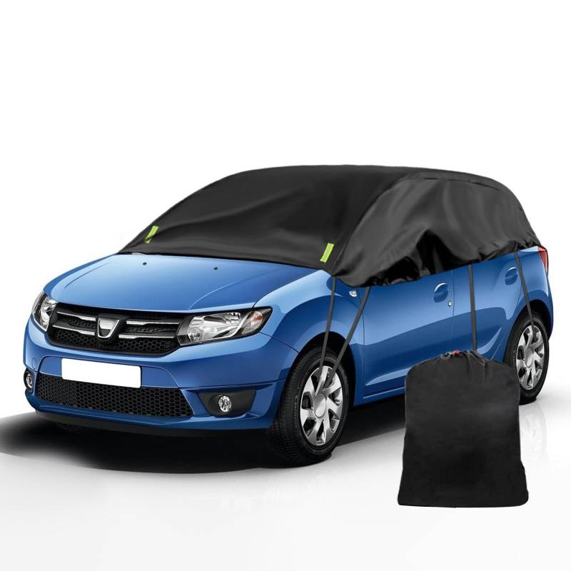 Autoabdeckung Wasserdicht Ersatz für Dacia Sandero 2012-2023, Halbgarage, Autohülle Autoplane, Winddichte Halbabdeckung für Allwetter, UV-Beständige Vollgarage Regen Sonne Staub Schutz von JinsenTGG