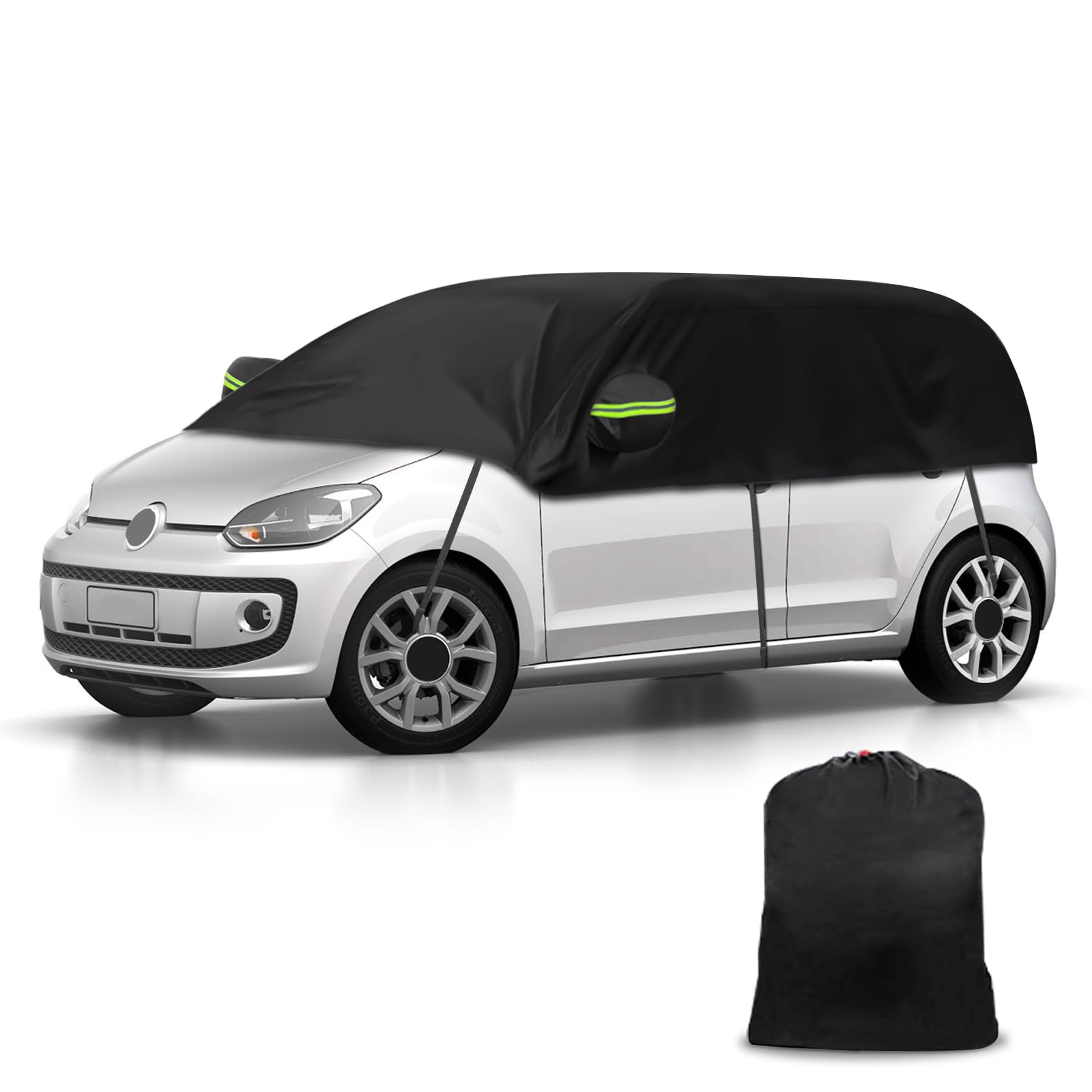 Autoabdeckung Wasserdicht Ersatz für VW UP/SEAT MII//Skoda Citigo 2011-2024, Halbgarage, Autohülle Autoplane, Winddichte Halbabdeckung für Allwetter, UV-Beständige Vollgarage Regen Sonne Staub Schutz von JinsenTGG