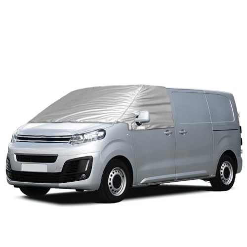 Frontscheibe Wrap Cover Ersatz für Citroen Jumpy 2016-2023, Ersatz für Opel Vivaro 2019-2023, Auto Windschutzscheiben Abdeckung, 600D Luxus Sonnenschutz Wasserdichtes Schnee-Eisschutz, Staubschutz von JinsenTGG